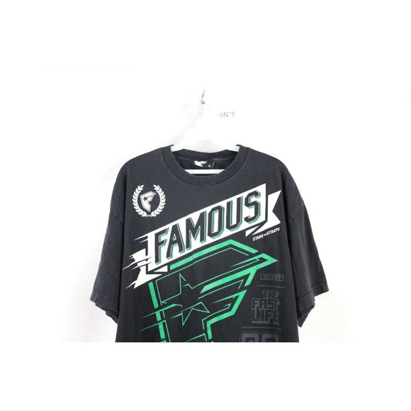 Vintage Famous Stars and Straps Mens XL Faded Spell Out Double Sided T-Shirt - Picture 2 of 9